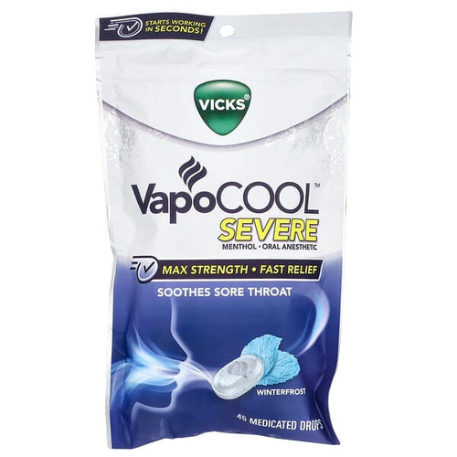 <img alt="Vicks, VapoCool Severe, Max Strength, Winterfrost, 45 Medicated Drops" title="Vicks, VapoCool Severe, Max Strength, Winterfrost, 45 Medicated Drops,323900039681"