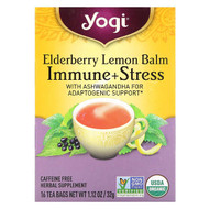 <img alt="Yogi Tea, Immune + Stress, Elderberry Lemon Balm, Caffeine Free, 16 Tea Bags, 1.12 oz (32 g)" title="Yogi Tea, Immune + Stress, Elderberry Lemon Balm, Caffeine Free, 16 Tea Bags, 1.12 oz (32 g),076950208162"
