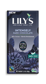 3 PACK OF Lilys Sweets Intensely Dark Chocolate Bar 92% Cocoa -- 2.8 oz