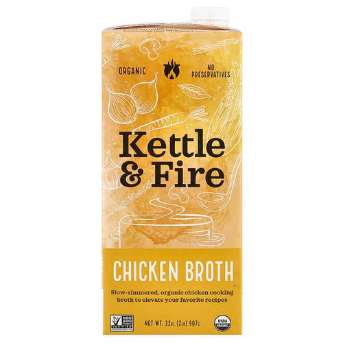 <img alt="Kettle & Fire, Chicken Broth, 32 oz (907 g)" title="Kettle & Fire, Chicken Broth, 32 oz (907 g),850010613413"