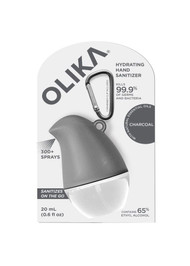 3 PACK OF Olika Hand Sanitizer Clip-On Charcoal -- 0.6 fl oz