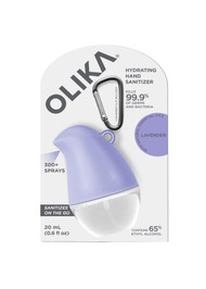 3 PACK OF Olika Hydrating Hand Sanitizer Clip-On Lavender -- 0.6 fl oz