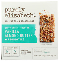 3 PACK OF Purely Elizabeth Vanilla Almond Butter + Probiotics Granola Bar -- 1.06 oz Each / Pack of 4