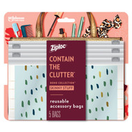 3 PACK OF Ziploc Boho Collection Skinny Stuff -- 5 Bags