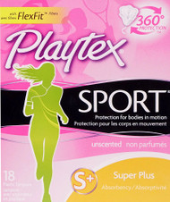 3 PACK OF Playtex Sport Tampons Super Plus with FlexFit Fibers Unscented -- 18 Tampons
