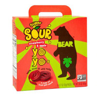 3 PACK OF Bear Real Fruit Yoyos Super Sour Strawberry & Apple -- 3.53 oz