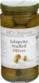 3 PACK OF Jeffs Naturals Stuffed Olives Jalapeno -- 7.5 oz