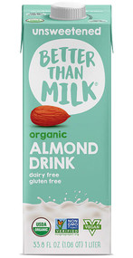 3 PACK OF Better Than Milk Organic Almond Drink Unsweetened -- 33.8 fl oz