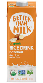 3 PACK OF Better Than Milk Organic Rice Drink Hazelnut -- 33.8 fl oz