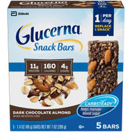 3 PACK OF Glucerna Dark Chocolate Almond Snack Bars -- 1.4 oz Each / Pack of 5