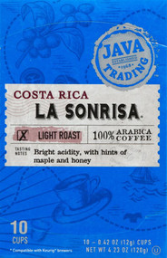 3 PACK OF Java Trading Company Costa Rica La Sonrisa Single Serve Coffee -- 10 K-Cups