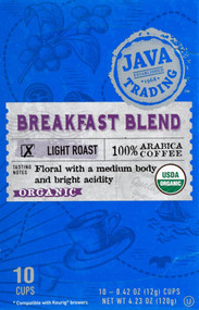 3 PACK OF Java Trading Company Organic Breakfast Blend Coffee Single Serve Cup -- 10 K-Cups