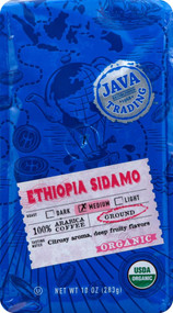 3 PACK OF Java Trading Company Organic Ethiopia Sidamo Coffee Ground Bag -- 10 oz