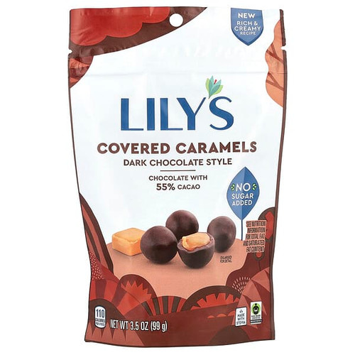 <img alt="Lilys Sweets, Covered Caramels, Dark Chocolate Style, 3.5 oz (99 g)" title="Lilys Sweets, Covered Caramels, Dark Chocolate Style, 3.5 oz (99 g),810003460677"