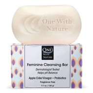 3 PACK OF One With Nature Feminine Cleansing Bar Fragrance Free -- 3.5 oz