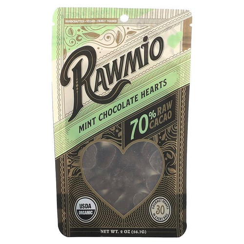 <img alt="Rawmio, Mint Chocolate Hearts, 70% Raw Cacao, 2 oz (56.7 g)" title="Rawmio, Mint Chocolate Hearts, 70% Raw Cacao, 2 oz (56.7 g),850018464437"