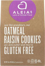 3 PACK OF Aleias Cookies Gluten Free Oatmeal Raisin -- 9 oz