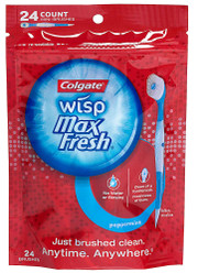 3 PACK OF Colgate Wisp Max Fresh Mini-Brushes Peppermint -- 24 Pieces