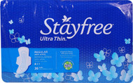 3 PACK OF Stayfree Ultra Thin Regular with Wings -- 36 Pads