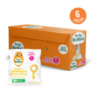 3 PACK OF Little Bellies Organic Sweetcorn Round-a-bouts -- 0.4 oz Each / Pack of 6