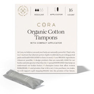 3 PACK OF Cora Organic Cotton Applicator Tampons Regular -- 16 Tampons