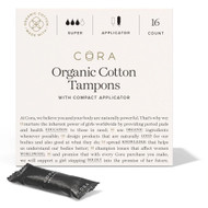 3 PACK OF Cora Organic Cotton Applicator Tampons Super -- 16 Tampons