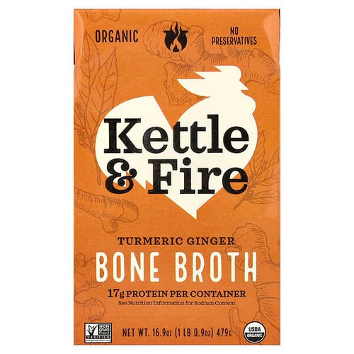 <img alt="Kettle & Fire, Bone Broth, Turmeric Ginger, 16.9 oz (479 g)" title="Kettle & Fire, Bone Broth, Turmeric Ginger, 16.9 oz (479 g),851702007367"