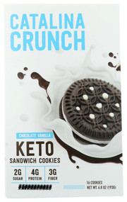 Catalina Snacks Keto Sandwich Cookies Chocolate Vanilla -- 16 Cookies