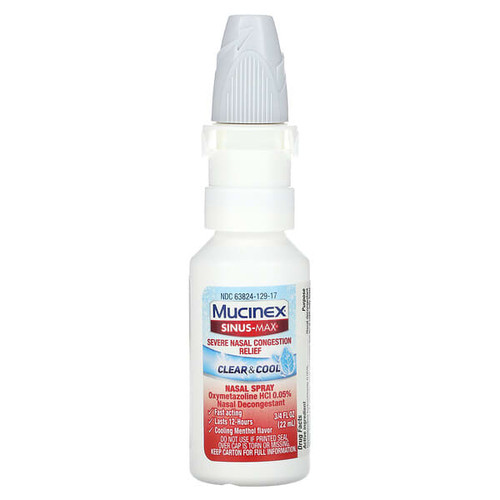 <img alt="Mucinex, Sinus-Max, Severe Nasal Congestion Relief, Clear & Cool, 0.75 fl oz (22 ml)" title="Mucinex, Sinus-Max, Severe Nasal Congestion Relief, Clear & Cool, 0.75 fl oz (22 ml),363824834368"