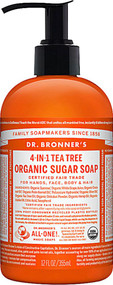 Dr. Bronners Organic 4-in-1 Pump Soap Sugar Tea Tree -- 12 fl oz