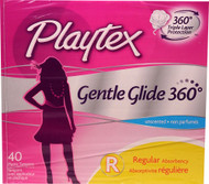 Playtex Gentle Glide 360 Regular Absorbency Tampons Unscented -- 40 Tampons