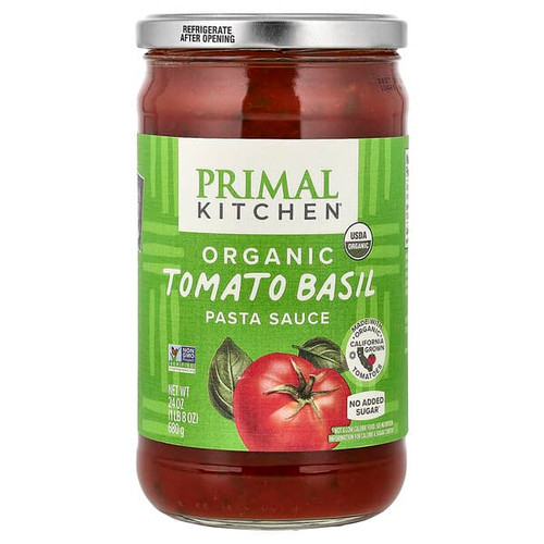 <img alt="Primal Kitchen, Pasta Sauce, Organic Tomato Basil, 24 oz (680 g)" title="Primal Kitchen, Pasta Sauce, Organic Tomato Basil, 24 oz (680 g),850004639078"