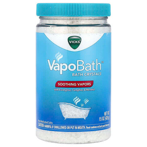 <img alt="Vicks, VapoBath, Bath Crystals, Soothing Vapors, 15 oz (425 g)" title="Vicks, VapoBath, Bath Crystals, Soothing Vapors, 15 oz (425 g),323900041370"