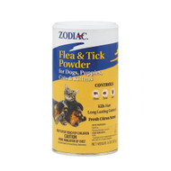Zodiac Flea & Tick Powder for Dogs Puppies Cats & Kittens Citrus -- 6 oz