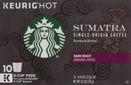 Starbucks Ground Coffee Dark Roast Single-Origin Sumatra -- 10 K-Cups