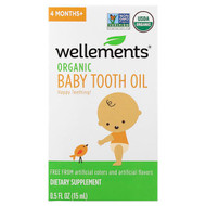<img alt="Wellements, Baby, Organic Tooth Oil, 4 Months+, 0.5 fl oz (15 ml)" title="Wellements, Baby, Organic Tooth Oil, 4 Months+, 0.5 fl oz (15 ml),729609000005"
