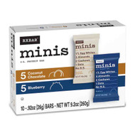RXBAR Minis Protein Bars Variety Pack Blueberry and Coconut Chocolate -- 10 Bars