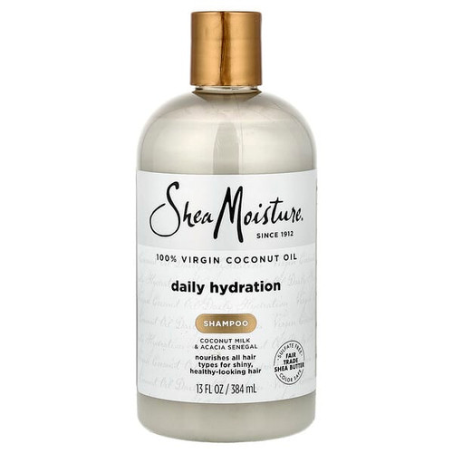 <img alt="SheaMoisture, 100% Virgin Coconut Oil, Daily Hydration Shampoo, For All Hair Types, 13 fl oz (384 ml)" title="SheaMoisture, 100% Virgin Coconut Oil, Daily Hydration Shampoo, For All Hair Types, 13 fl oz (384 ml),764302204176"