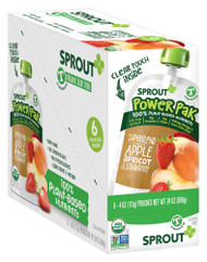 Sprout Organic Baby Food PowerPak Apple with Superblend Apricot Strawberry Toddler -- 4 oz Each / Pack of 6