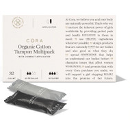 Cora Organic Cotton Applicator Tampons 32 Pack 16 Regular & 16 Super -- 32 Tampons