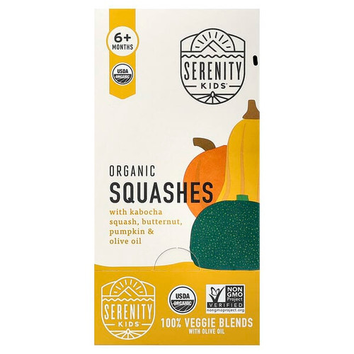 <img alt="Serenity Kids, Organic Squashes with Kabocha Squash, Butternut, Pumpkin & Olive Oil, 6+ Months, 6 Pouches, 3.5 oz (99 g) Each" title="Serenity Kids, Organic Squashes with Kabocha Squash, Butternut, Pumpkin & Olive Oil, 6+ Months, 6 Pouches, 3.5 oz (99 g) Each,850000411067"