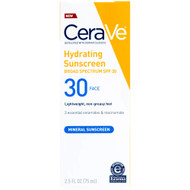 CeraVe Hydrating Mineral Sunscreen Lotion for Face 30 SPF -- 2.5 fl oz