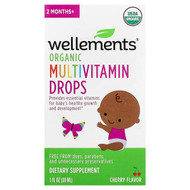 <img alt="Wellements, Organic Multivitamin Drops, 2 Months+, Cherry, 1 fl oz (30 ml)" title="Wellements, Organic Multivitamin Drops, 2 Months+, Cherry, 1 fl oz (30 ml),729609000111"