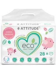 Attitude Baby Diapers Newborn -- 28 Diapers