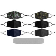 al-SHIELDS PSB-1 Boys Set of 6 Pieces of Cotton Twill Smooth Fit Fabric Face Masks With 10 Pieces of Pm 2.5 Filters -- 6 Masks