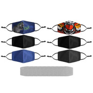 al-SHIELDS PSB-2 Boys Set of 6 Pieces of Cotton Twill Smooth Fit Fabric Face Masks With 10 Pieces of Pm 2.5 Filters -- 6 Masks