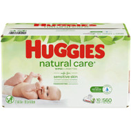 Huggies Natural Care Baby Wipes Fragrance Free -- 560 Wipes