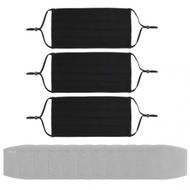al-SHIELDS PSAU-5 Adult Unisex Set of 6 Cotton Jersey Pleated Fabric Face Masks With 10 Pieces of Pm 2.5 Filters -- 6 Masks
