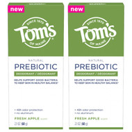 Toms of Maine Prebiotic Deodorant Fresh Apple -- 2.1 oz Each / Pack of 2