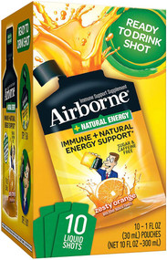Airborne Plus Natural Energy Liquid Shot Zesty Orange -- 1 fl oz